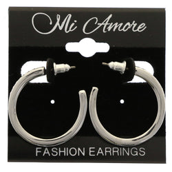 Mi Amore Dangle-Earrings Silver-Tone/White