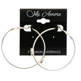 Mi Amore Hoop-Earrings Silver-Tone/White