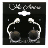Mi Amore Drop-Dangle-Earrings Silver-Tone/Black