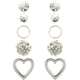 Mi Amore Multiple-Earring-Set Silver-Tone