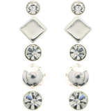 Mi Amore Multiple-Earring-Set Silver-Tone