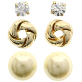 Mi Amore Multiple-Earring-Set Gold-Tone