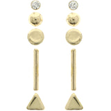 Mi Amore Multiple-Earring-Set Gold-Tone