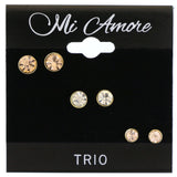 Mi Amore Multiple-Earring-Set Gold-Tone/Peach