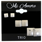 Mi Amore Multiple-Earring-Set Silver-Tone