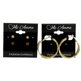 Mi Amore Braided Multiple-Earring-Set Gold-Tone/Brown
