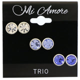 Mi Amore Multiple-Earring-Set Silver-Tone/Blue