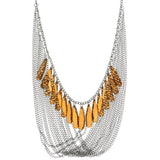 Mi Amore Statement-Necklace Silver-Tone/Brown