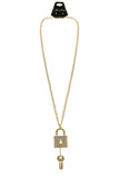 Mi Amore Lock Key Pendant-Necklace Gold-Tone