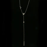 Mi Amore Star Moon Adjustable Fashion-Necklace Silver-Tone