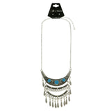 Mi Amore Adjustable Fashion-Necklace Silver-Tone/Blue