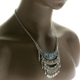 Mi Amore Adjustable Fashion-Necklace Silver-Tone/Blue