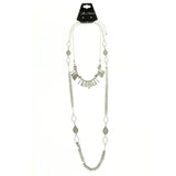 Mi Amore Adjustable Long-Necklace Silver-Tone