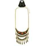 Mi Amore Adjustable Fashion-Necklace Gold-Tone/Orange