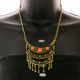 Mi Amore Adjustable Fashion-Necklace Gold-Tone/Orange