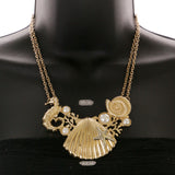 Mi Amore Starfish Seahorse Shell Necklace-Earring-Set Gold-Tone & Silver-Tone