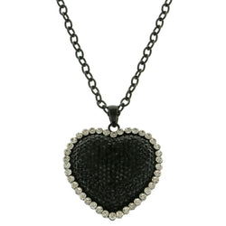 Mi Amore Heart Adjustable Pendant-Necklace Black
