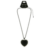Mi Amore Heart Adjustable Pendant-Necklace Black
