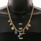 Mi Amore Unicorn Heart Adjustable Fashion-Necklace Multicolor & Gold-Tone
