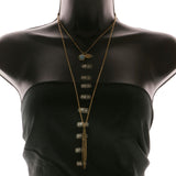 Mi Amore Tassel Adjustable Layered-Necklace Bronze-Tone & Blue