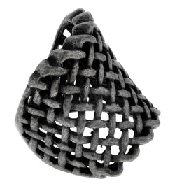 black basket weave fashion ring
