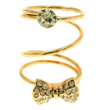 Mi Amore Bow Sized-Ring Gold-Tone Size 8.00