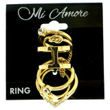 Mi Amore Set of 6 Multiple-Ring-Set Gold-Tone Size 4.00