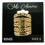 Mi Amore Sized-Ring Gold-Tone Size 6.00