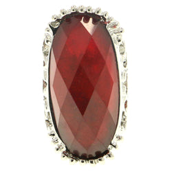 Mi Amore Sized-Ring Silver-Tone/Red Size 8.00