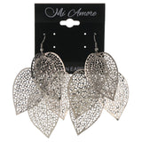 Mi Amore Leaf Chandelier-Earrings Silver-Tone